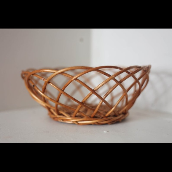 Vintage Woven Rattan Basket Boho Farmhouse - Picture 4 of 5